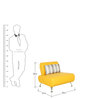 Oscar 1 Seater Sofa with Cushion in Yellow Colour