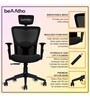 Oslo Breathable Mesh Ergonomic Chair in Black colour with Headrest