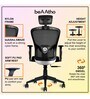 Oslo Breathable Mesh Ergonomic Chair in Black colour with Headrest