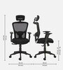 Oslo Breathable Mesh Ergonomic Chair in Black colour with Headrest