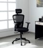 Oslo Breathable Mesh Ergonomic Chair in Black colour with Headrest