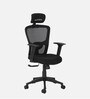 Oslo Breathable Mesh Ergonomic Chair in Black colour with Headrest