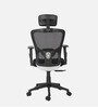 Oslo Breathable Mesh Ergonomic Chair in Black colour with Headrest