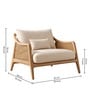 Oslo Handwoven Natural Cane Accent Chair With Upholstered Fabric