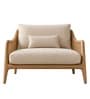 Oslo Handwoven Natural Cane Accent Chair With Upholstered Fabric