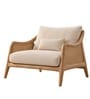 Oslo Handwoven Natural Cane Accent Chair With Upholstered Fabric