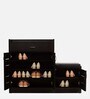 Oslo Shoe Rack with Seating in Wenge Matte Finish