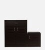 Oslo Shoe Rack with Seating in Wenge Matte Finish