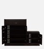 Oslo Shoe Rack with Seating in Wenge Matte Finish