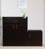 Oslo Shoe Rack with Seating in Wenge Matte Finish