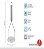 Oslo Stainless Steel Silver 1 Piece Masher