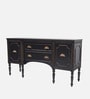 Oslo Teak Wood Console Table In Black Finish