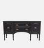 Oslo Teak Wood Console Table In Black Finish