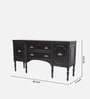 Oslo Teak Wood Console Table In Black Finish