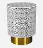 Ossein Moroccan Resin Inlay Side Table With White And Gold Colour