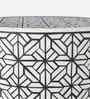 Ossein Moroccan Resin Inlay Side Table With White And Gold Colour