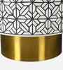 Ossein Moroccan Resin Inlay Side Table With White And Gold Colour