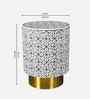 Ossein Moroccan Resin Inlay Side Table With White And Gold Colour