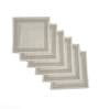 White & Gold 6x 6 Inches Cotton Striped Border (Set of 6) Napkins