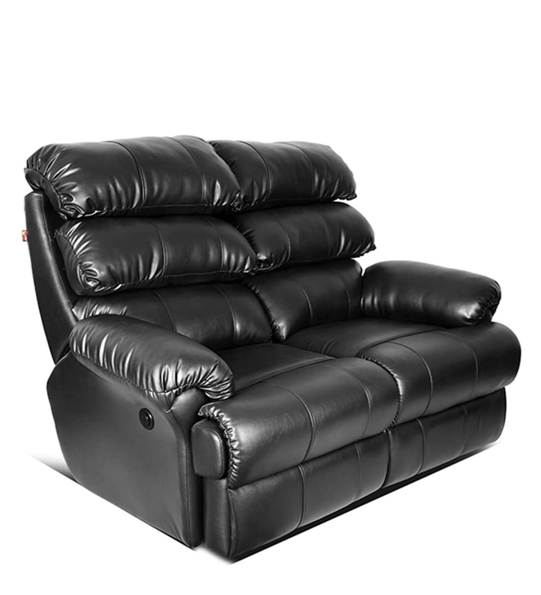 Buy Otium Leatherette Motorized 2 Seater Recliner in Black Colour by