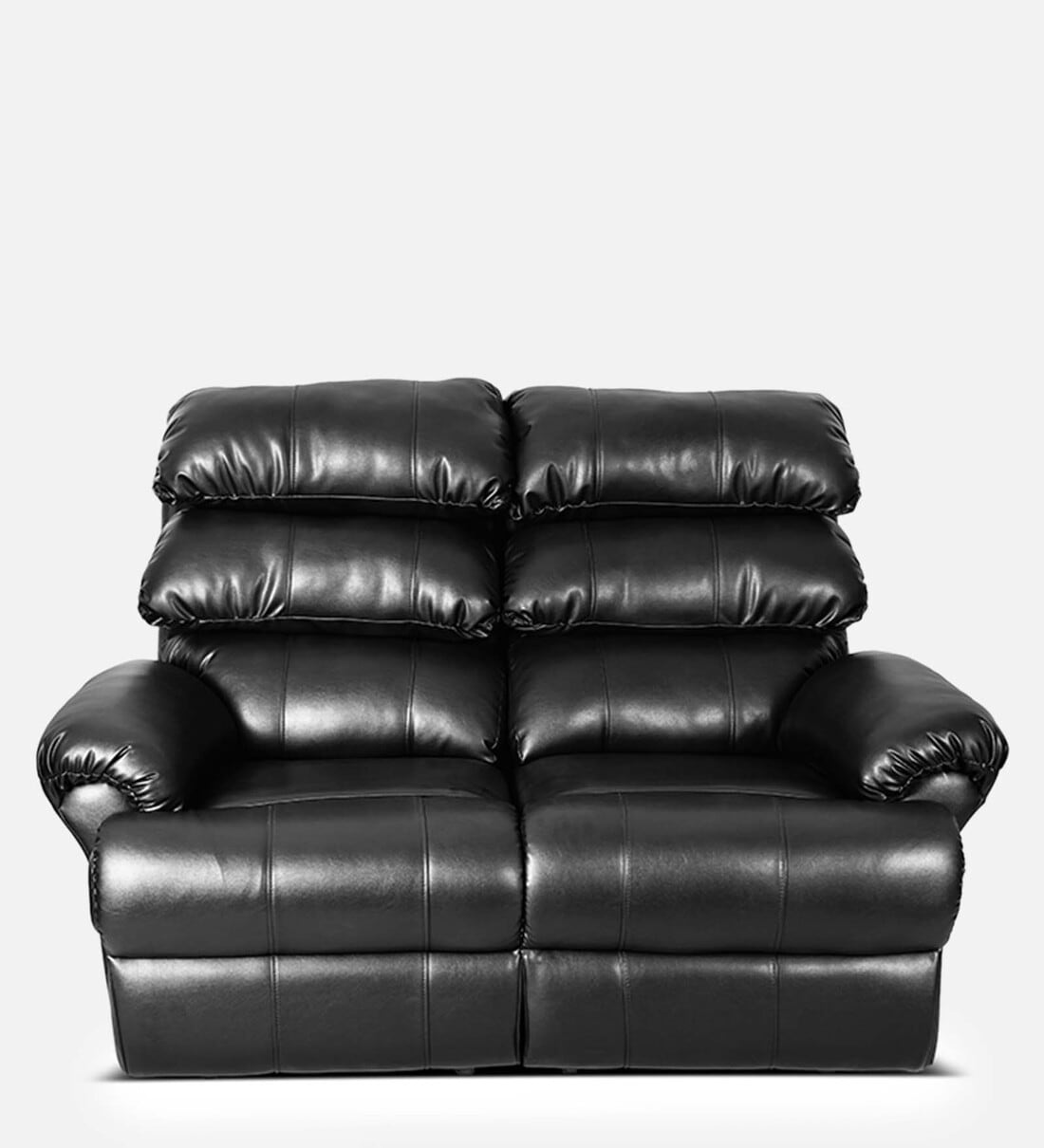 Buy Otium Leatherette Motorized 2 Seater Recliner in Black Colour by