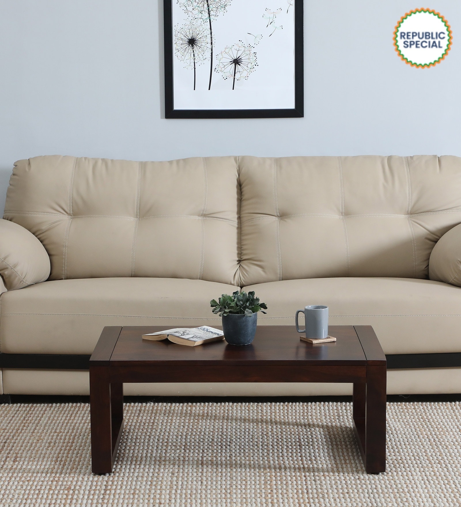 Otek Sheesham Wood Coffee Table In Scratch Resistant Walnut Finish