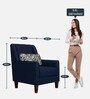 Otis Fabric Lounge Chair in Blue Colour with Foot Stool