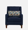 Otis Fabric Lounge Chair in Blue Colour with Foot Stool