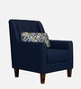 Otis Fabric Lounge Chair in Blue Colour with Foot Stool