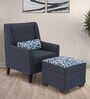 Otis Fabric Lounge Chair in Grey Colour with Ottoman