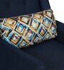 Otis Fabric Lounge Chair in Blue Colour with Foot Stool