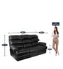 Otium Leatherette Motorized 3 Seater Recliner In Black Colour