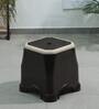 Otter Plastic Seating Stool in Brown & Beige Colour