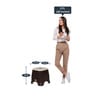 Otter Plastic Seating Stool in Brown & Beige Colour