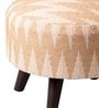 Crest Jacquard Foot Stool In Beige Color