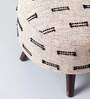Bohemian Jacquard Seating Stools in Black & Off White with (Set of 2)