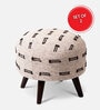 Bohemian Jacquard Seating Stools in Black & Off White with (Set of 2)