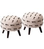 Bohemian Jacquard Seating Stools in Black & Off White with (Set of 2)