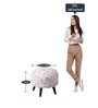 Hues Jacquard Foot Stool In Grey Color