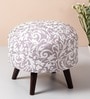 Hues Jacquard Foot Stool In Grey Color