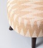 Crest Jacquard Foot Stool In Beige Color