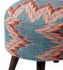 Crest Jacquard Seating Stools in Blue Color with (Set of 2)