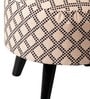 Quad Jacquard Seating Stools in Cream Color with (Set of 2)