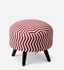 Crest Jacquard Seating Stools in Maroon & White Color