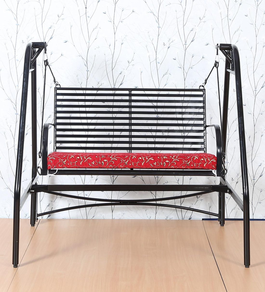 Buy Outdoor Metallic Swing (without Cushion) in Black Colour by