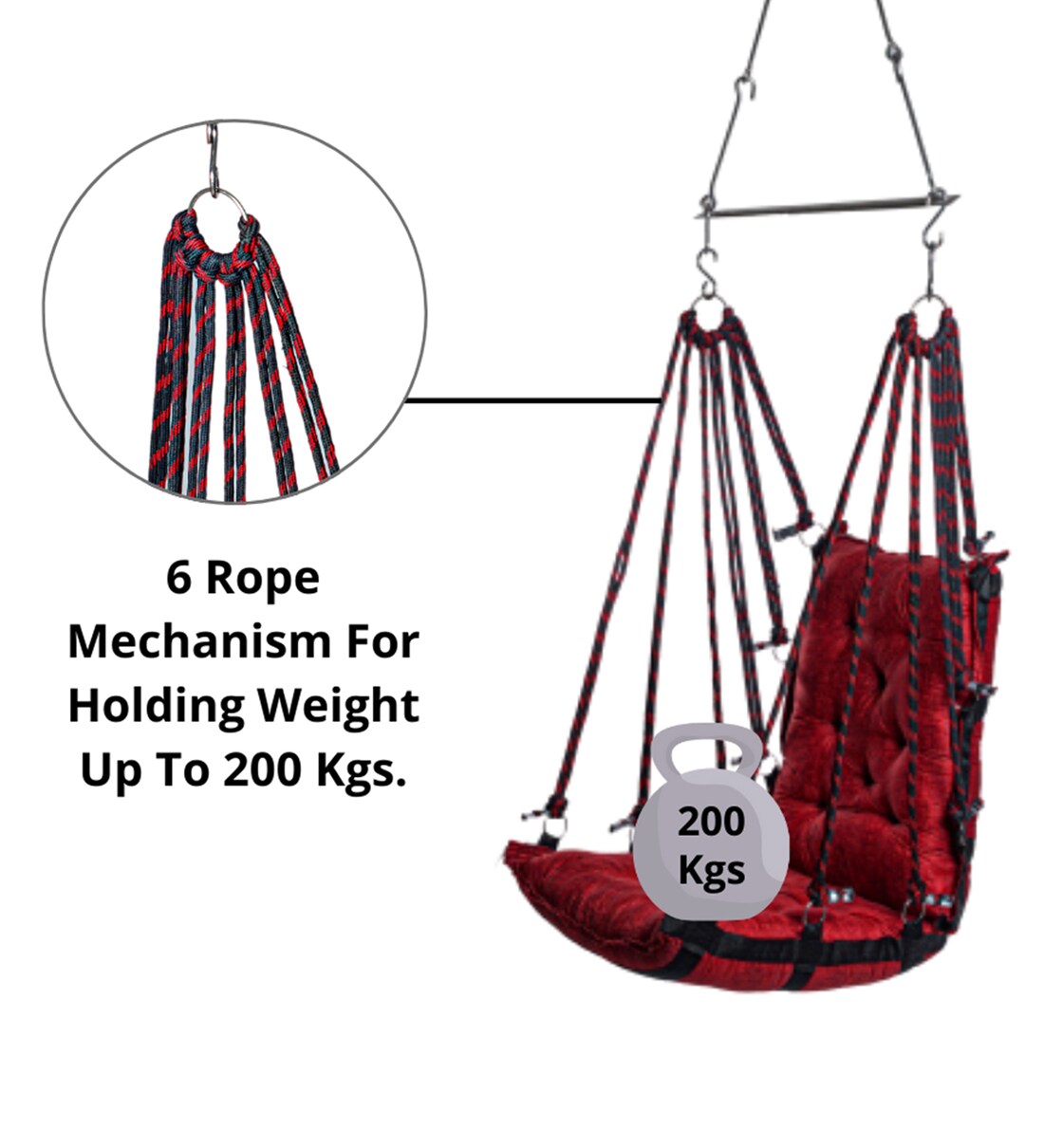 Buy Outdoor Swing in Red Colour by Swingzy Online Swings Swings