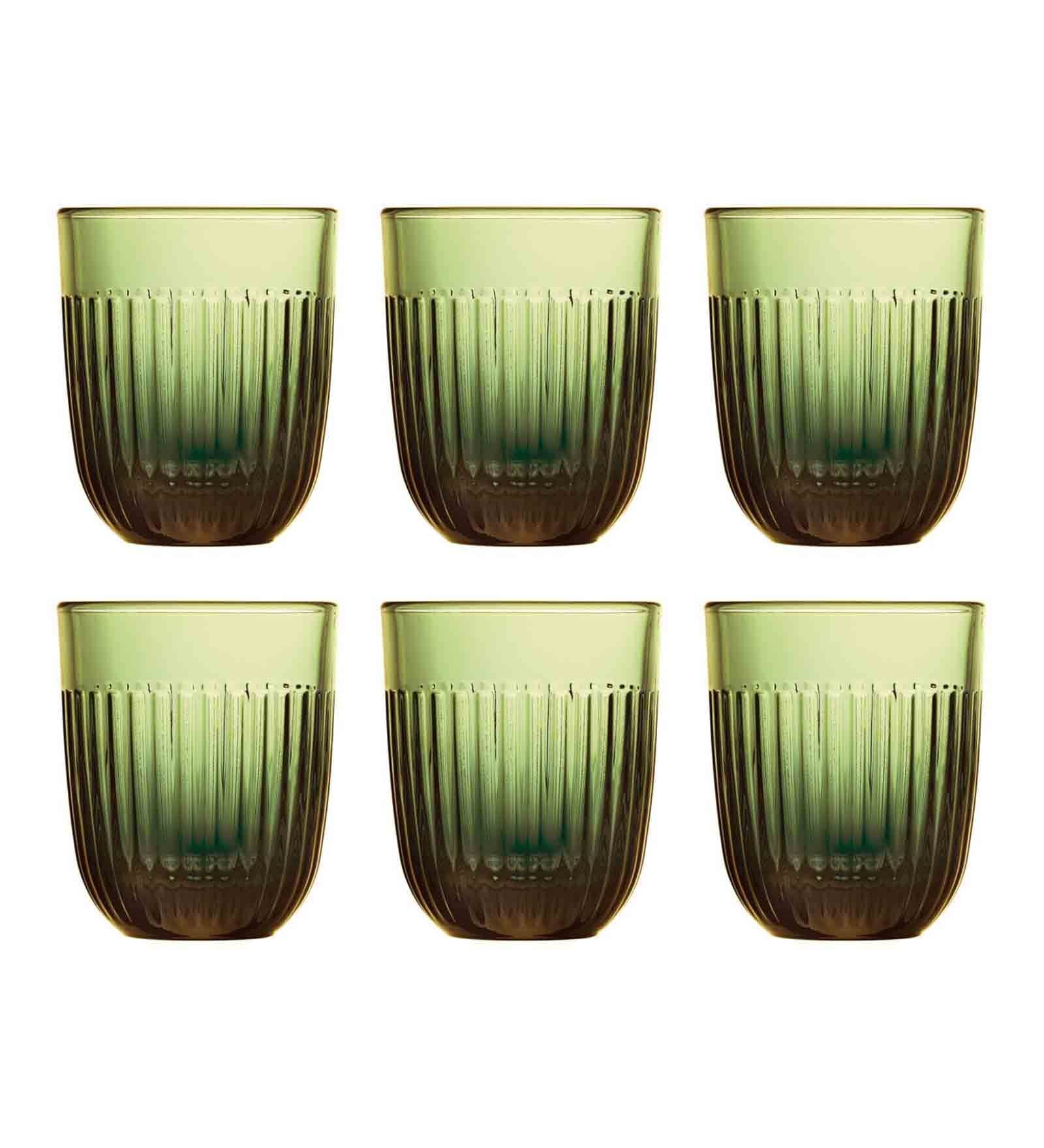 Buy Ouessant Olive Green Glass ( Set of 6 ) Everyday Tumbler Glass at ...