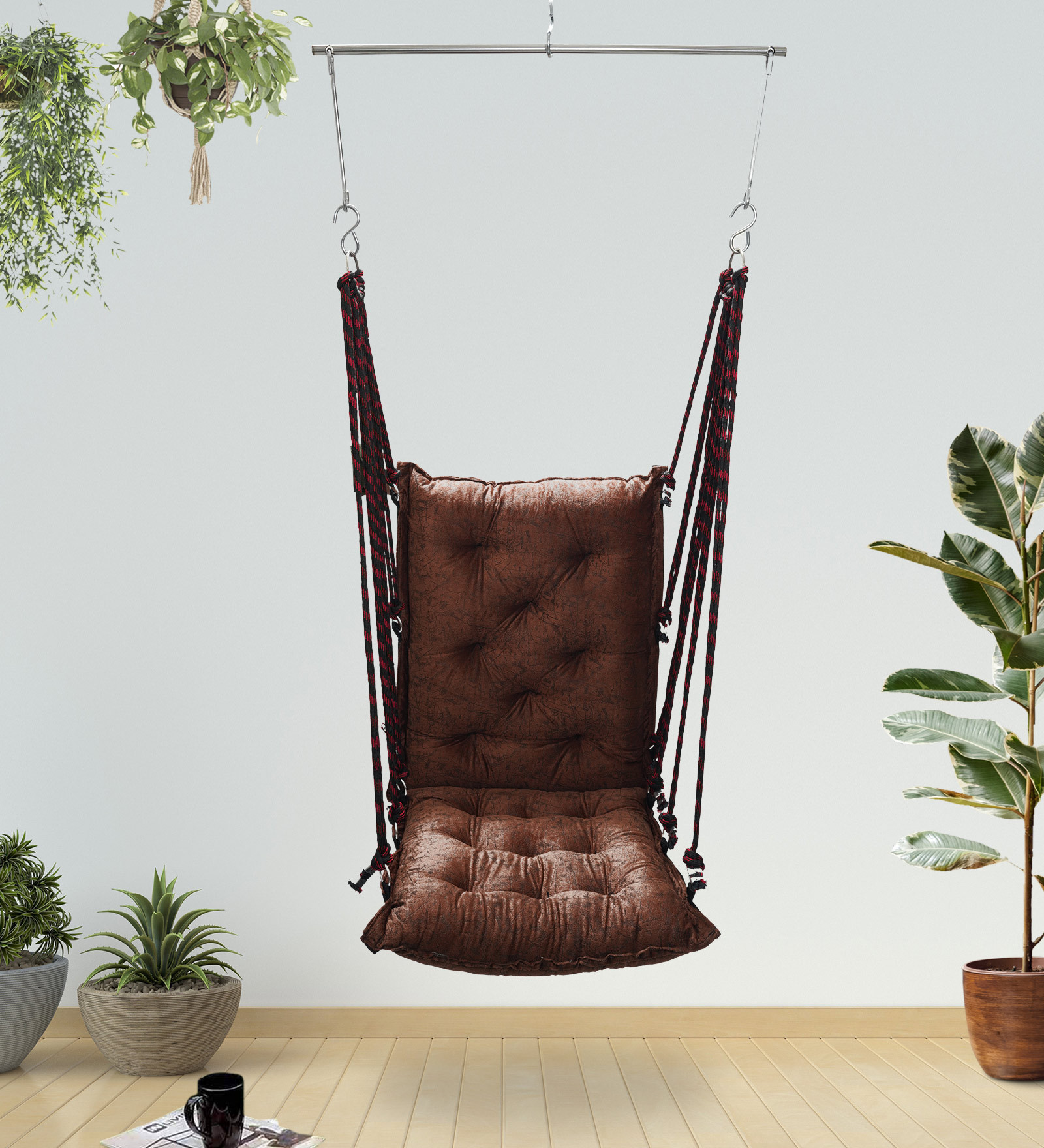 Fabric Swing in Brown Colour
