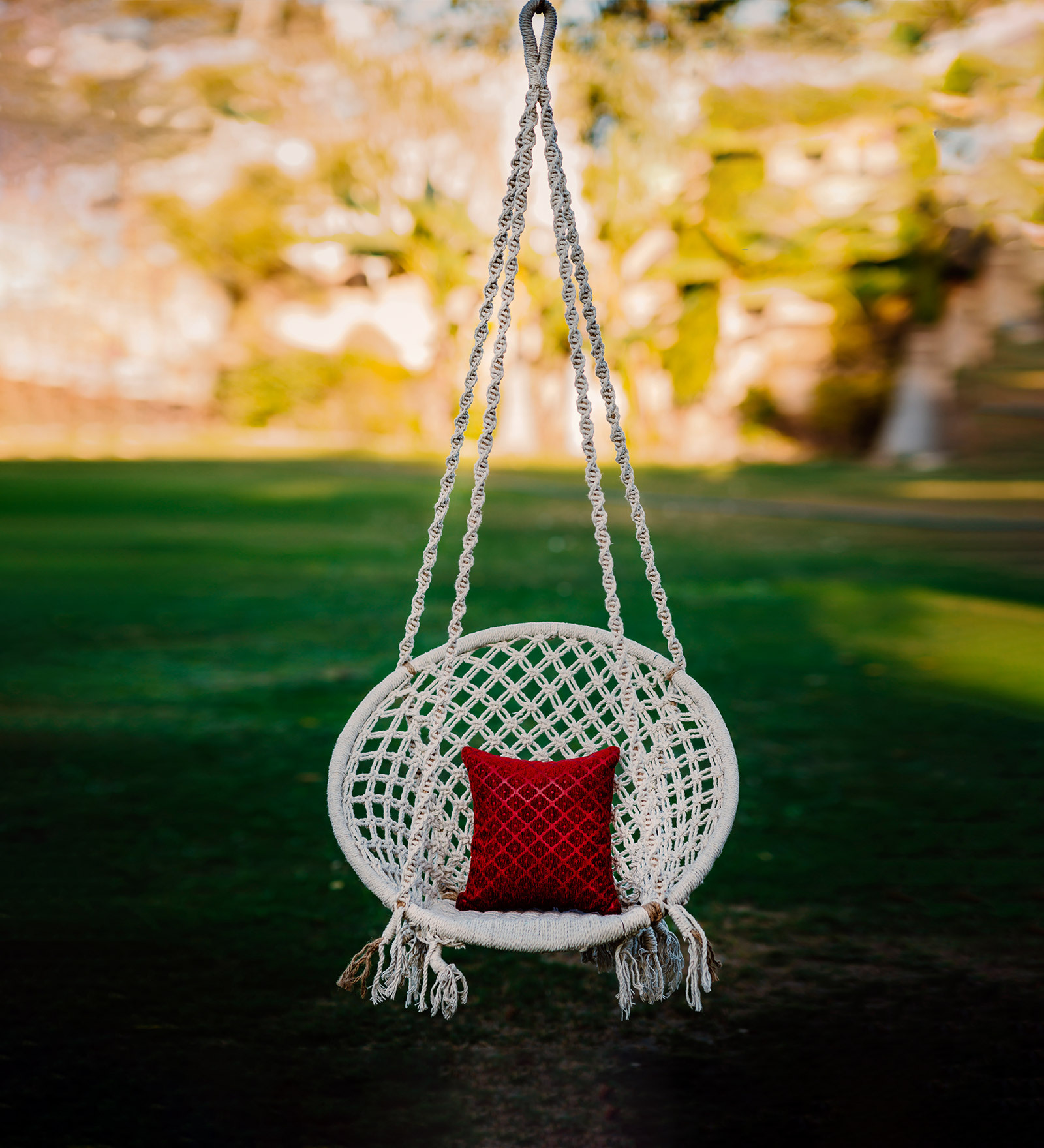 Indoor Fabric Swing in White Colour