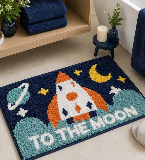Blue To The Moon Non-Slip Bath Mat (40x60 CM)